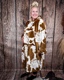 Cow Print Hooded Blanket - Gift Items - Carstens - Bronco Western Supply Co.
