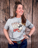 Cowboy Playing Cards Graphic Tee - Smoke - Shirts & Tops - The Way Down South - Bronco Western Supply Co.