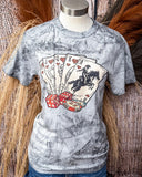 Cowboy Playing Cards Graphic Tee - Smoke - Shirts & Tops - The Way Down South - Bronco Western Supply Co.