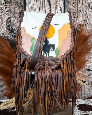 Cowboy Sunset Leather Fringe Crossbody Bag – Purses & Wallets from Bronco Western Supply Co.