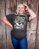 Cowboys Never Die Distressed Graphic Tee - Faded Black - Apparel - Country Deep Apparel - Bronco Western Supply Co.