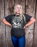 Cowboys Never Die Distressed Graphic Tee - Faded Black - Apparel - Country Deep Apparel - Bronco Western Supply Co.