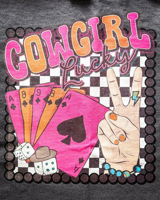 Cowgirl Lucky Graphic Tee – Apparel from Bronco Western Supply Co.
