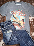 Cowgirl Pride Graphic Tee - Gray - Apparel - Lotus Fashion - Bronco Western Supply Co.