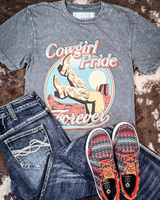 Cowgirl Pride Graphic Tee - Gray – Apparel from Bronco Western Supply Co.