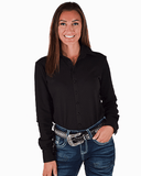 Cowgirl Tuff Black Fleece Stretch Pullover Button Up - Apparel - Cowgirl Tuff Company - Bronco Western Supply Co.