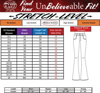 Cowgirl Tuff - Black Sport Trouser Jeans – Natural Waist with Cellphone Pocket - Apparel - Cowgirl Tuff Company - Bronco Western Supply Co.