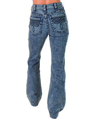 Cowgirl Tuff - Boot Stitch Blues High - Rise Trouser Jeans – Light Wash – Apparel from Bronco Western Supply Co.