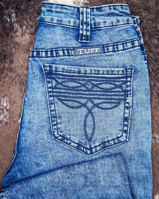 Cowgirl Tuff - Boot Stitch Blues High - Rise Trouser Jeans – Light Wash - Apparel - Cowgirl Tuff Company - Bronco Western Supply Co.