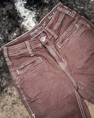 Cowgirl Tuff - Brown Boot Stitch High - Rise Trouser Jeans - Apparel - Cowgirl Tuff Company - Bronco Western Supply Co.