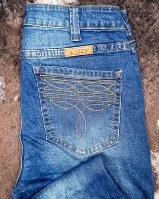 Cowgirl Tuff - Brown Western Boot Stitch High-Rise Trouser Jeans – Apparel from Bronco Western Supply Co.