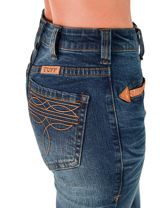 Cowgirl Tuff - Brown Western Boot Stitch High-Rise Trouser Jeans – Apparel from Bronco Western Supply Co.