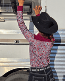 Cowgirl Tuff Burgundy Paisley Trail Pullover Button Up - Apparel - Cowgirl Tuff Company - Bronco Western Supply Co.