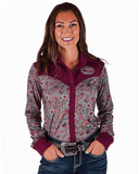 Cowgirl Tuff Burgundy Paisley Trail Pullover Button Up - Apparel - Cowgirl Tuff Company - Bronco Western Supply Co.