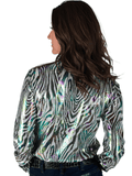 Cowgirl Tuff Chrome Rebel – Zebra Print Stretch Button Up with Colorful Foil - Apparel - Cowgirl Tuff Company - Bronco Western Supply Co.
