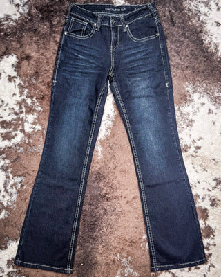 Cowgirl Tuff - Dark Charcoal DFMI Bootcut Jeans – Natural Waist Tuff Flex Denim – Apparel from Bronco Western Supply Co.