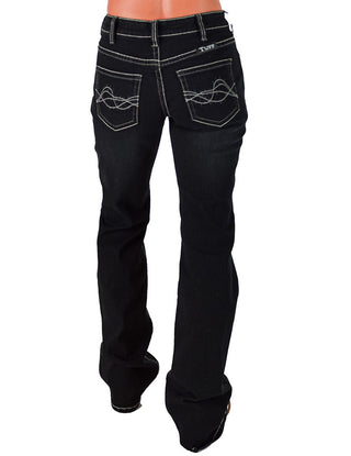 Cowgirl Tuff - Dark Charcoal DFMI Bootcut Jeans – Natural Waist Tuff Flex Denim – Apparel from Bronco Western Supply Co.