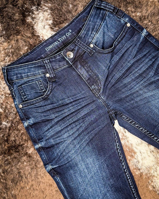 Cowgirl Tuff Deep Sapphires Trouser Jeans – Apparel from Bronco Western Supply Co.