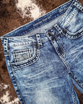 Cowgirl Tuff DFMI Bleached Bootcut Jeans – Apparel from Bronco Western Supply Co.