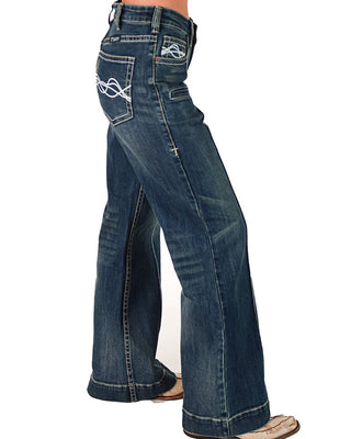 Cowgirl Tuff - DFMI Wide Leg Trouser Jeans – High Waist Medium Wash Denim - Apparel - Cowgirl Tuff Company - Bronco Western Supply Co.