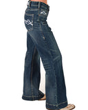 Cowgirl Tuff - DFMI Wide Leg Trouser Jeans – High Waist Medium Wash Denim - Apparel - Cowgirl Tuff Company - Bronco Western Supply Co.