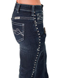 Cowgirl Tuff - Grand Entry Jeans – Crystal Studded Dark Wash Trouser Denim - Apparel - Cowgirl Tuff Company - Bronco Western Supply Co.