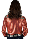 Cowgirl Tuff High Noon Shine Top – Rust Metallic Button Up with Paisley Detail - Apparel - Cowgirl Tuff Company - Bronco Western Supply Co.
