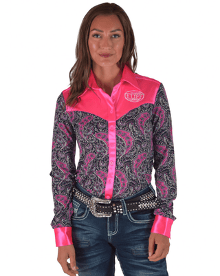 Cowgirl Tuff Hot Pink Paisley Trail Pullover Button Up – Apparel from Bronco Western Supply Co.