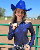 Cowgirl Tuff Indigo Rodeo Royalty Pullover Button Up - Apparel - Cowgirl Tuff Company - Bronco Western Supply Co.