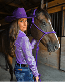 Cowgirl Tuff Lavender Glitz and Grit Pullover Button Up - Apparel - Cowgirl Tuff Company - Bronco Western Supply Co.