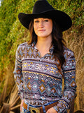 Cowgirl Tuff Mesa Horizon Top – Geometric Print Stretch Button Up - Apparel - Cowgirl Tuff Company - Bronco Western Supply Co.