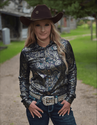 Cowgirl Tuff Midnight Mirage Pullover Button Up – Apparel from Bronco Western Supply Co.
