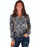Cowgirl Tuff Navy Western Winds Paisley Pullover Button Up - Apparel - Cowgirl Tuff Company - Bronco Western Supply Co.