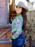Cowgirl Tuff Paisley Penelope Pullover Button Up Paisley With Green Metallic Accents - Apparel - Cowgirl Tuff Company - Bronco Western Supply Co.