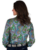 Cowgirl Tuff Paisley Penelope Pullover Button Up Paisley With Green Metallic Accents - Apparel - Cowgirl Tuff Company - Bronco Western Supply Co.