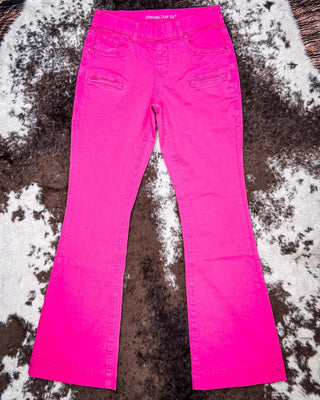 Cowgirl Tuff Pink Pull - On Trouser Jeans - Apparel - Cowgirl Tuff Company - Bronco Western Supply Co.