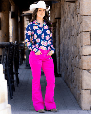 Cowgirl Tuff Pink Pull - On Trouser Jeans – Apparel from Bronco Western Supply Co.