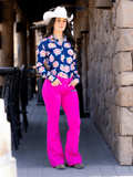 Cowgirl Tuff Pink Pull - On Trouser Jeans - Apparel - Cowgirl Tuff Company - Bronco Western Supply Co.