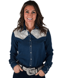 Cowgirl Tuff Prescott Pearl Snap – Denim Button Up with Boot Stitch Embroidery - Apparel - Cowgirl Tuff Company - Bronco Western Supply Co.