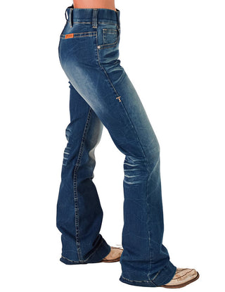 Cowgirl Tuff - Pull - On Buck’n Bronc Trouser Jeans – Natural Waist Medium Wash – Apparel from Bronco Western Supply Co.