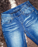 Cowgirl Tuff - Pull - On Buck’n Bronc Trouser Jeans – Natural Waist Medium Wash - Apparel - Cowgirl Tuff Company - Bronco Western Supply Co.