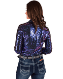 Cowgirl Tuff Purple and Teal Starlight Shatter Pullover Button Up - Apparel - Cowgirl Tuff Company - Bronco Western Supply Co.