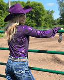 Cowgirl Tuff Purple Oil Iridescent Pullover Button Up - Apparel - Cowgirl Tuff Company - Bronco Western Supply Co.