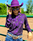 Cowgirl Tuff Purple Oil Iridescent Pullover Button Up - Apparel - Cowgirl Tuff Company - Bronco Western Supply Co.