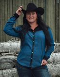Cowgirl Tuff Ranch Ready Pullover Button Up with Black Suede - Apparel - Cowgirl Tuff Company - Bronco Western Supply Co.