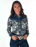 Cowgirl Tuff Ranch Ready Pullover Button Up with Denim - Apparel - Cowgirl Tuff Company - Bronco Western Supply Co.