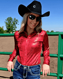 Cowgirl Tuff Red Foiled in Fire Pullover Button Up - Apparel - Cowgirl Tuff Company - Bronco Western Supply Co.