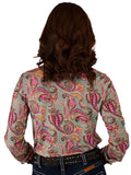 Cowgirl Tuff Rodeo Pop Top – Paisley Stretch Button Up with Pink Foil Accents - Apparel - Cowgirl Tuff Company - Bronco Western Supply Co.