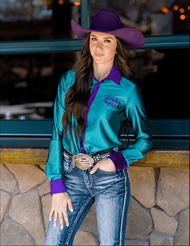 Cowgirl Tuff Rodeo Royale Pullover Button Up In Turquoise - Apparel - Cowgirl Tuff Company - Bronco Western Supply Co.