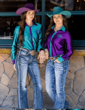 Cowgirl Tuff Rodeo Royale Pullover Button Up In Turquoise - Apparel - Cowgirl Tuff Company - Bronco Western Supply Co.